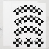 Black & White Checkerboard Cupcake Wrapper (Front/Back)