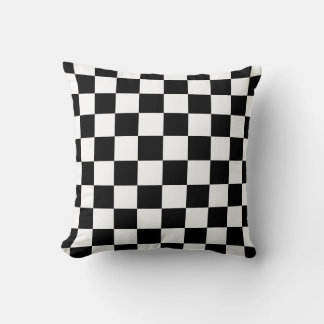 Black & White Checkerboard Design Throw Pillow