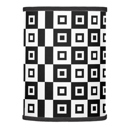 Black & White Checkerboard Illusion Lamp Shade (Right)