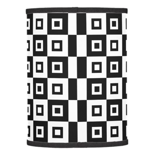 Black & White Checkerboard Illusion Lamp Shade (Back)