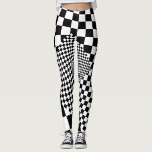 Black & White Checkerboard   Leggings