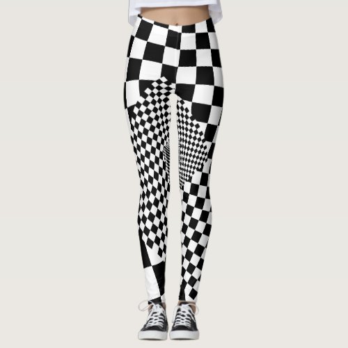 Black & White Checkerboard Leggings