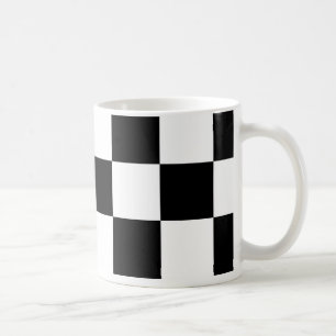 Black, White Checkerboard Mugs