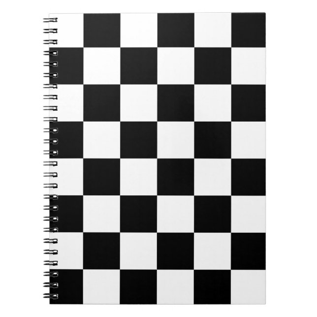 Black, White Checkerboard Notebook (Front)