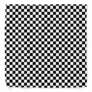 Black White Checkerboard Pattern Bandana