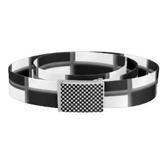 Black & White Checkerboard Pattern Belt