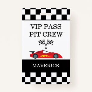 Black White Checkerboard Pattern Birthday Badge