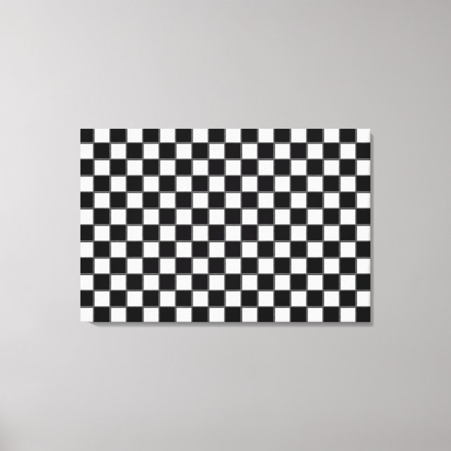 Black & White Checkerboard Pattern Canvas Print (Front)