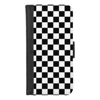 Black White Checkerboard Pattern Iphone 8/7 Wallet Case by BestPatterns4u at Zazzle