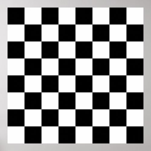 Black White Checkerboard Poster