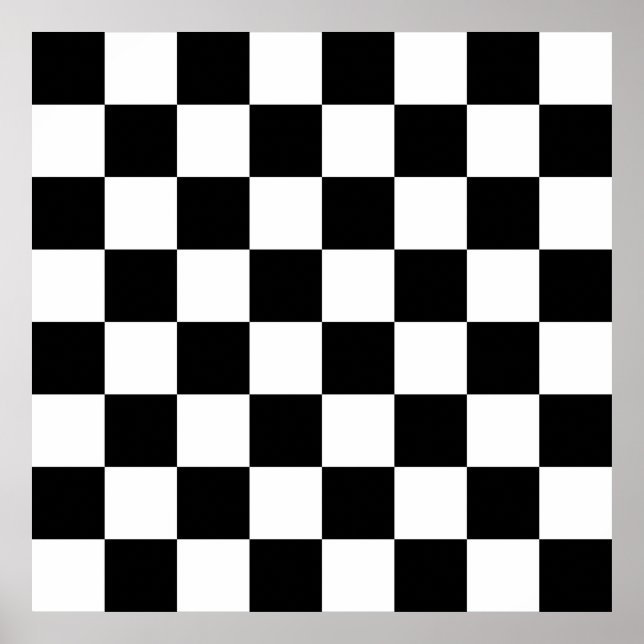 Black, White Checkerboard Poster (Front)
