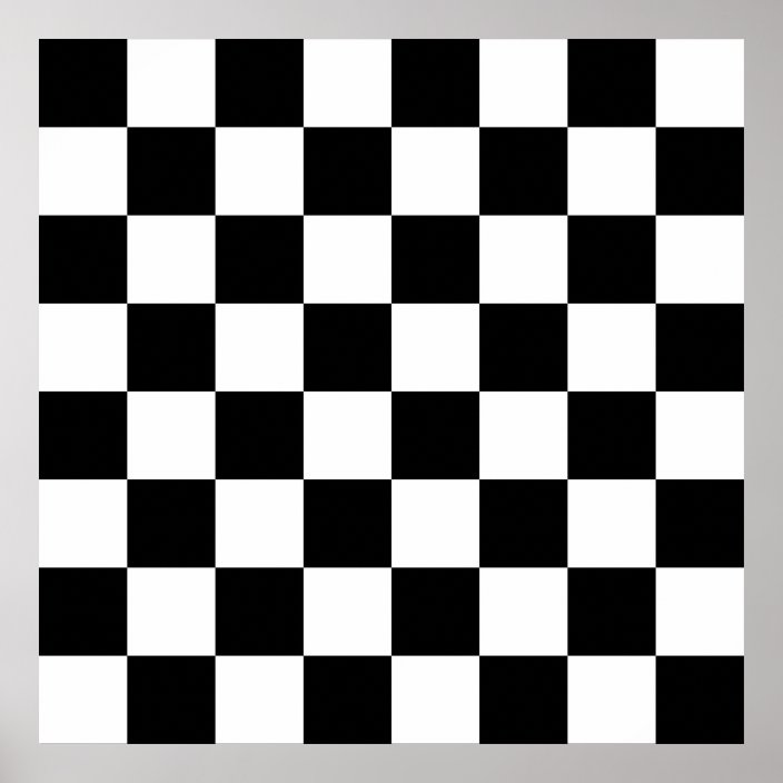 Black, White Checkerboard Poster 