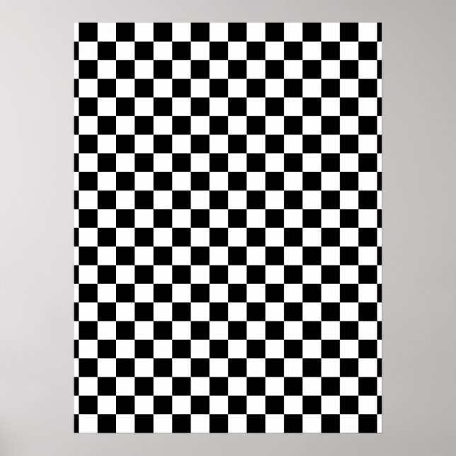 Black & White Checkerboard Poster (Front)