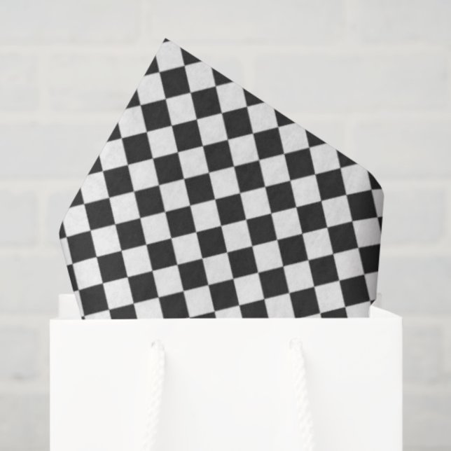 black white checkerboard sports team spirit coach tissue paper (Gift Bag)