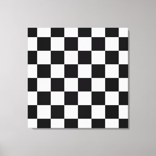 Black White Checkerboard Wrapped Canvas