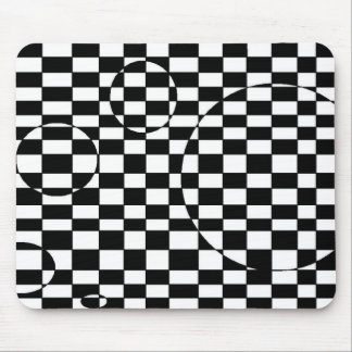 Black & White checkered 3d illusion Mouse Pad