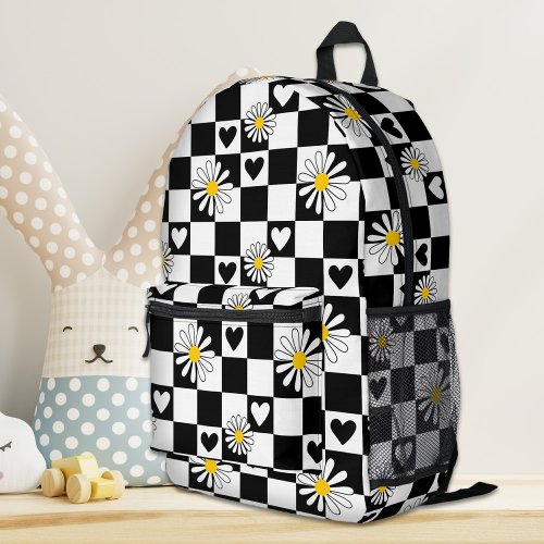 Black White Checkered Backpack