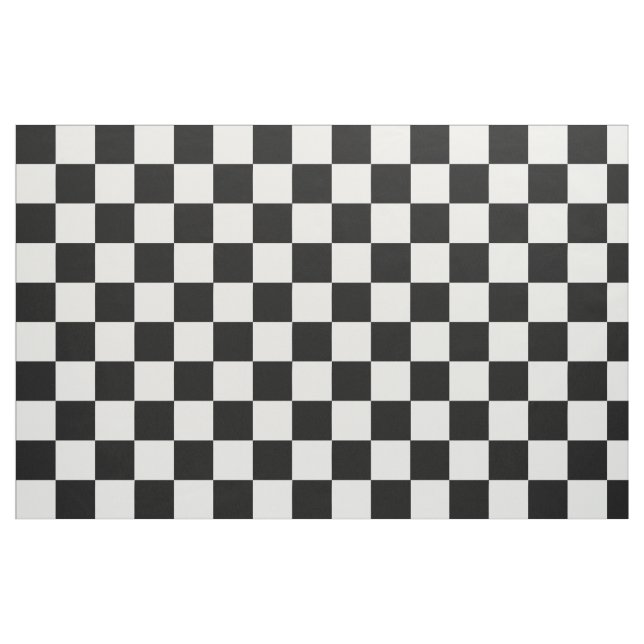 Black White Checkered Block Pattern Fabric (Fat Quarter)