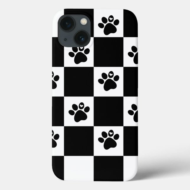 Black & White Checkered Case-Mate iPhone Case (Back)