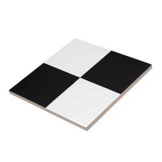 Black White Checkered Ceramic Tile