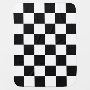 Black White Checkered Check Pattern Baby Blanket