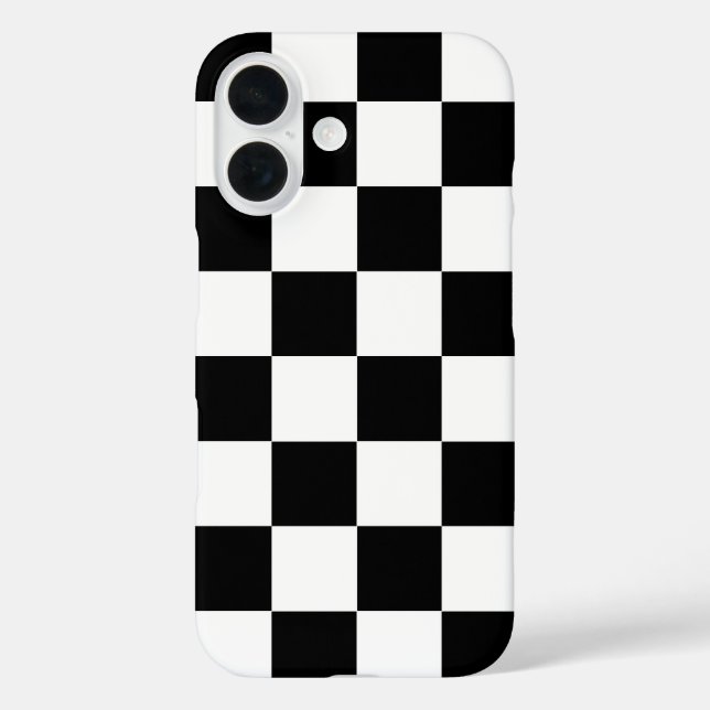 Black White Checkered Check Pattern Case-Mate iPhone Case (Back)