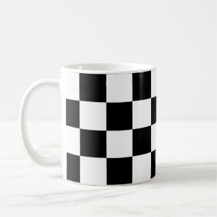 Black White Checkered Check Pattern Coffee Mug