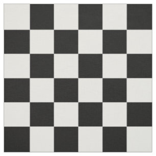Black White Checkered Check Pattern Fabric