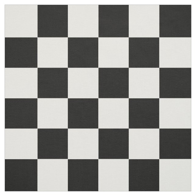 Black White Checkered Check Pattern Fabric (Swatch)
