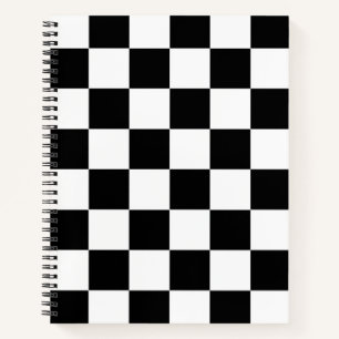 Black White Checkered Check Pattern Notebook
