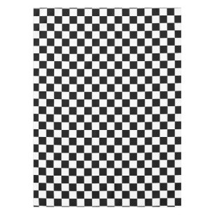 Black White Checkered Check Pattern Tablecloth
