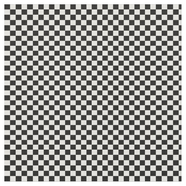 Black & White Checkered Checks Fabric (Close Up)