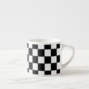 Black White Checkered Classic Pattern Espresso Cup