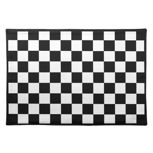 Black  White Checkered Cloth Placemat