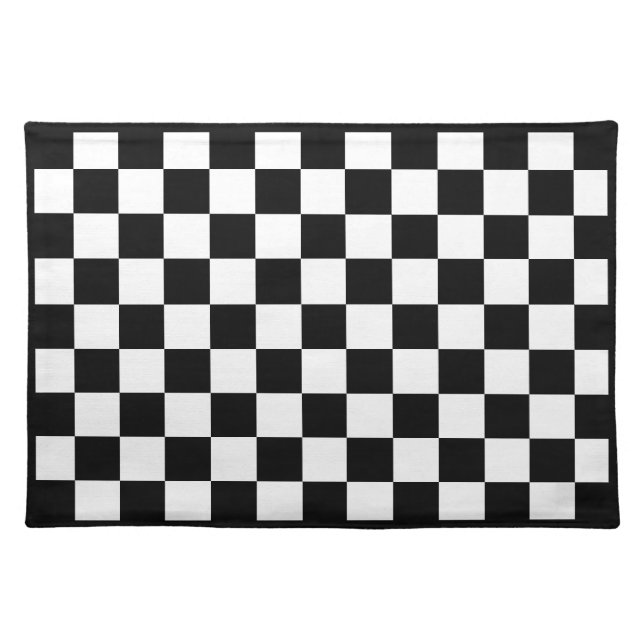 Black & White Checkered Cloth Placemat (Front)