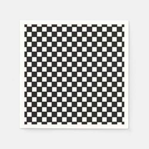 Black white checkered coctail napkin