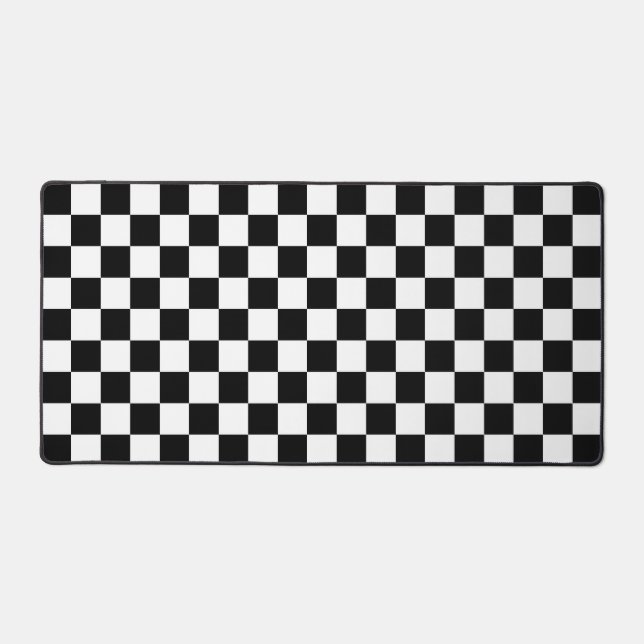 Black & White Checkered Desk Mat (Front)