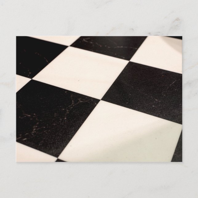 Black & White Checkered Floor Postcard (Front)