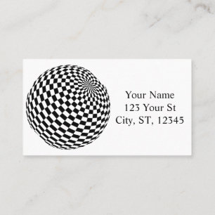 Black/White Checkered Globe Thunder_Cove Business Card