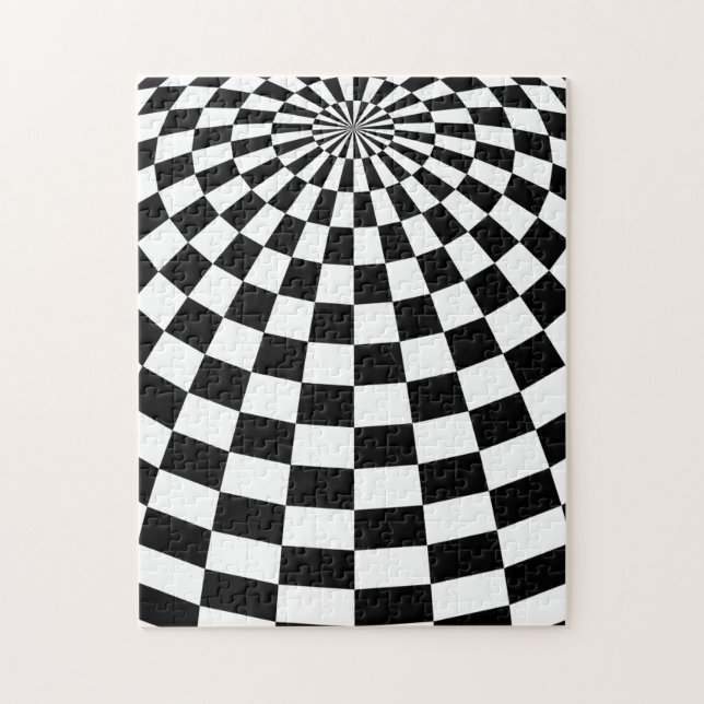 Black/White Checkered Globe Thunder_Cove Jigsaw Puzzle (Vertical)