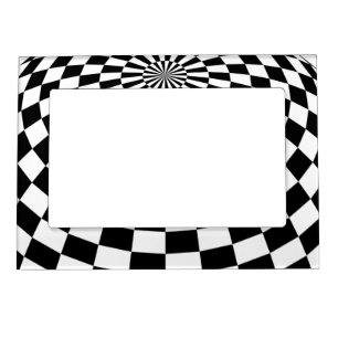 Black/White Checkered Globe Thunder_Cove Magnetic Frame
