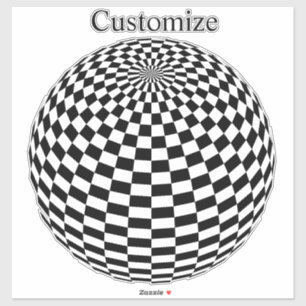 Black/White Checkered Globe Thunder_Cove Sticker