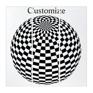Black/White Checkered Globe Thunder_Cove Triptych