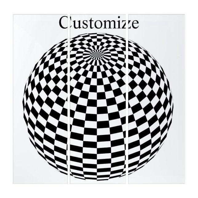 Black/White Checkered Globe Thunder_Cove Triptych (Front)