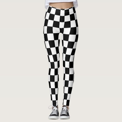 Black White Checkered Leggings
