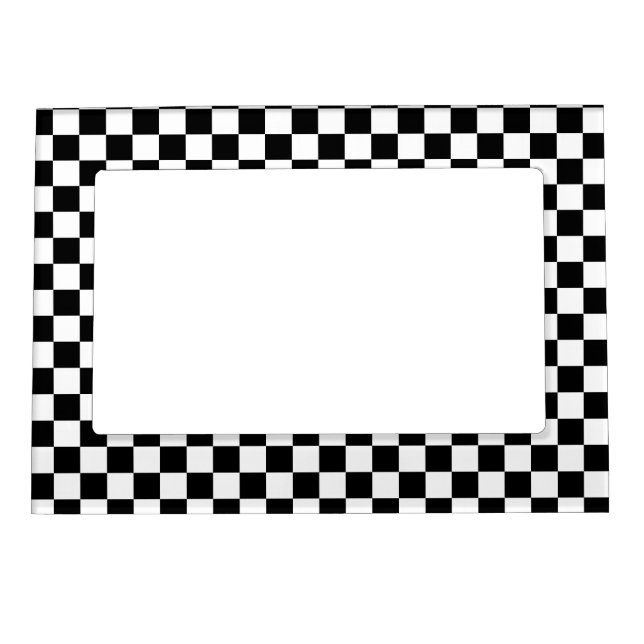 Black/White Checkered Magnet Picture Frame (Front)
