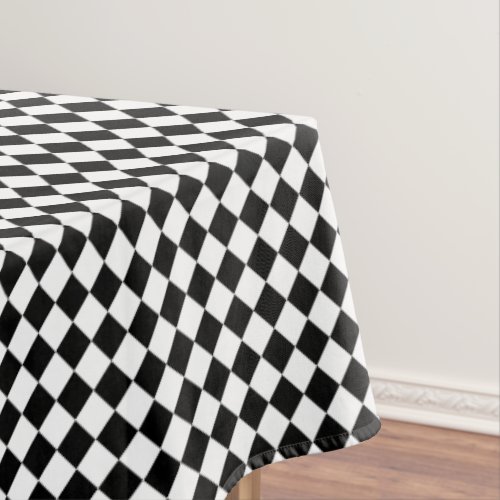 Black White Checkered Modern Pattern Home Decor Tablecloth