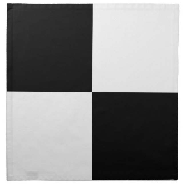 Black White Checkered Napkin (Front)