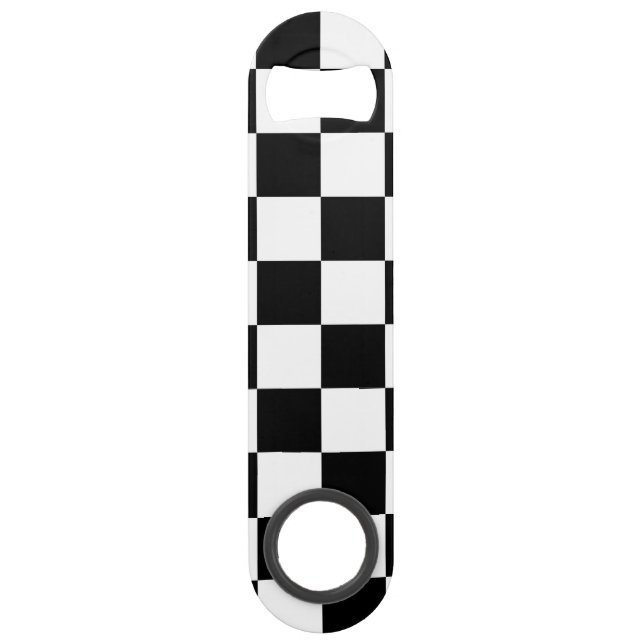 Black & White Checkered Pattern Bar Key (Front)