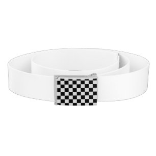 Black & White Checkered Pattern Belt